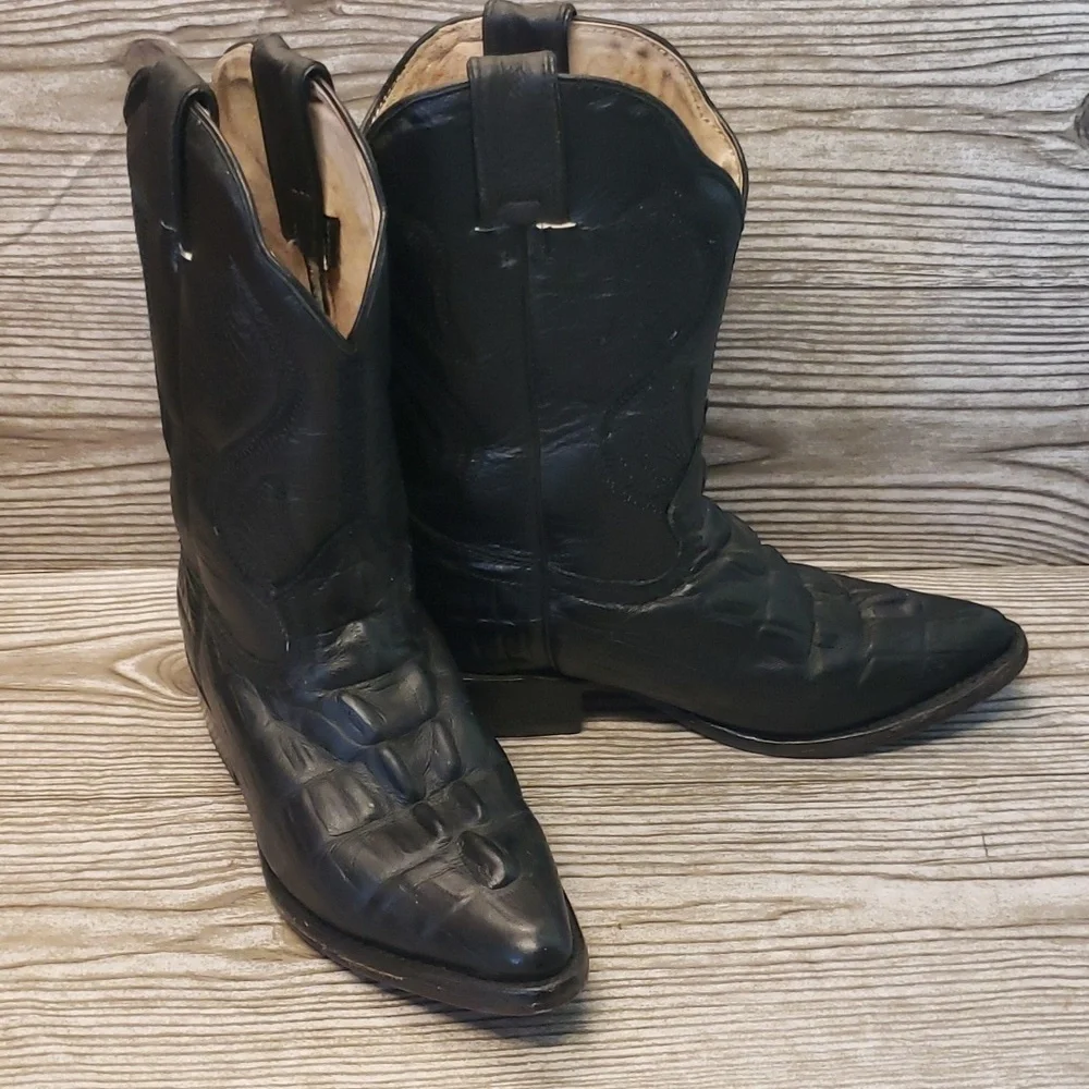 Croc embosed cowboy youth boots size 13